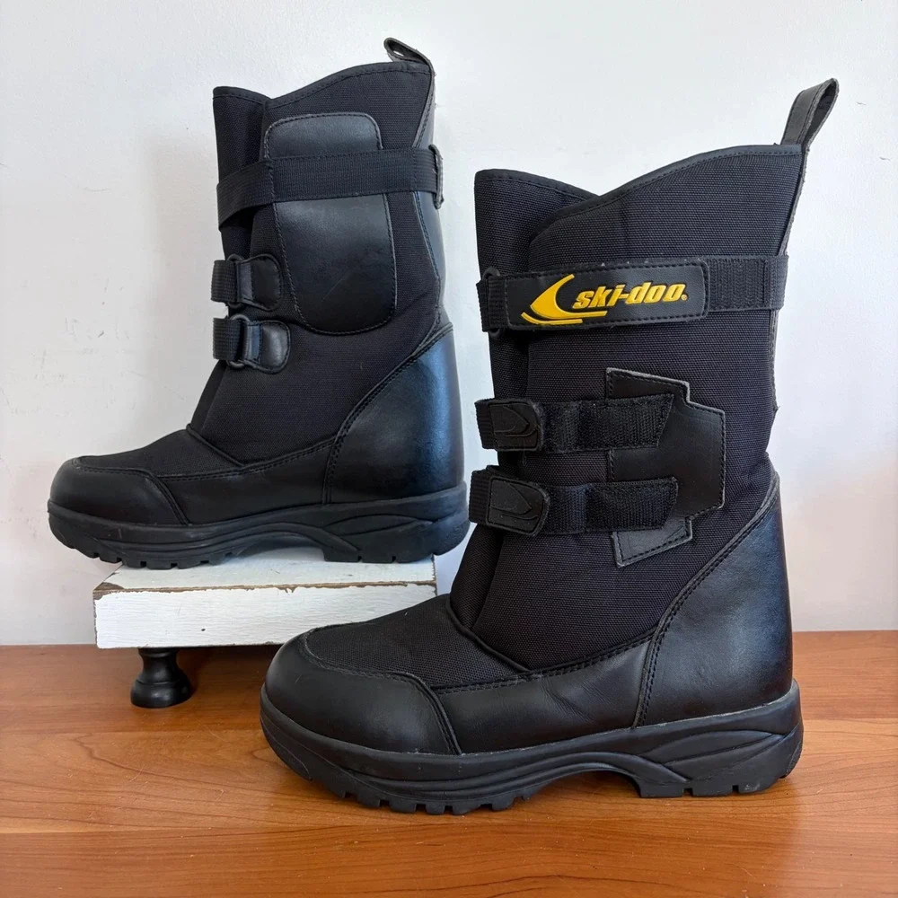 Ski-Doo Mens Black Snowmobile Boots Thermolite Insulated Size 7 4500056971